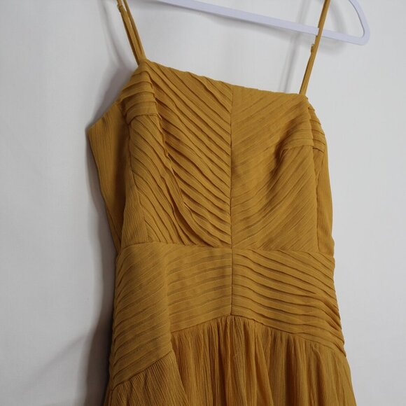 NEW Shona Joy Iris Pin Frill Midi Dress in Saffon Yellow Size Xtra Small - Picture 2 of 14
